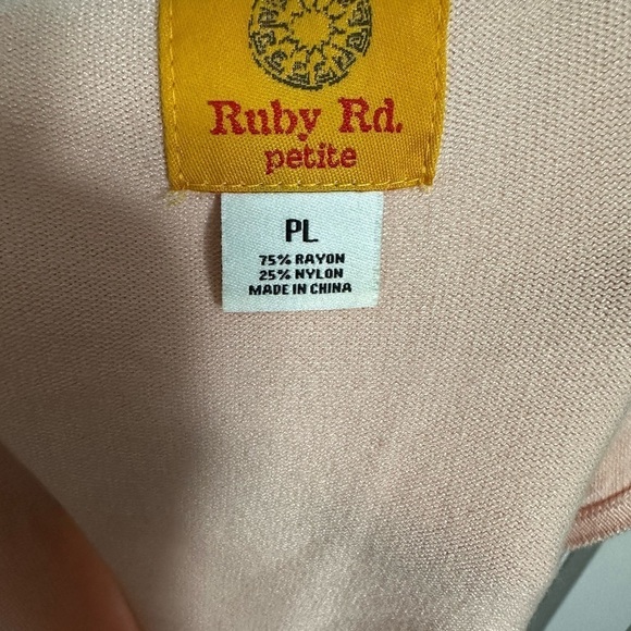 Ruby Road Pink Tank with Rose Detail Size PL - Picture 5 of 6